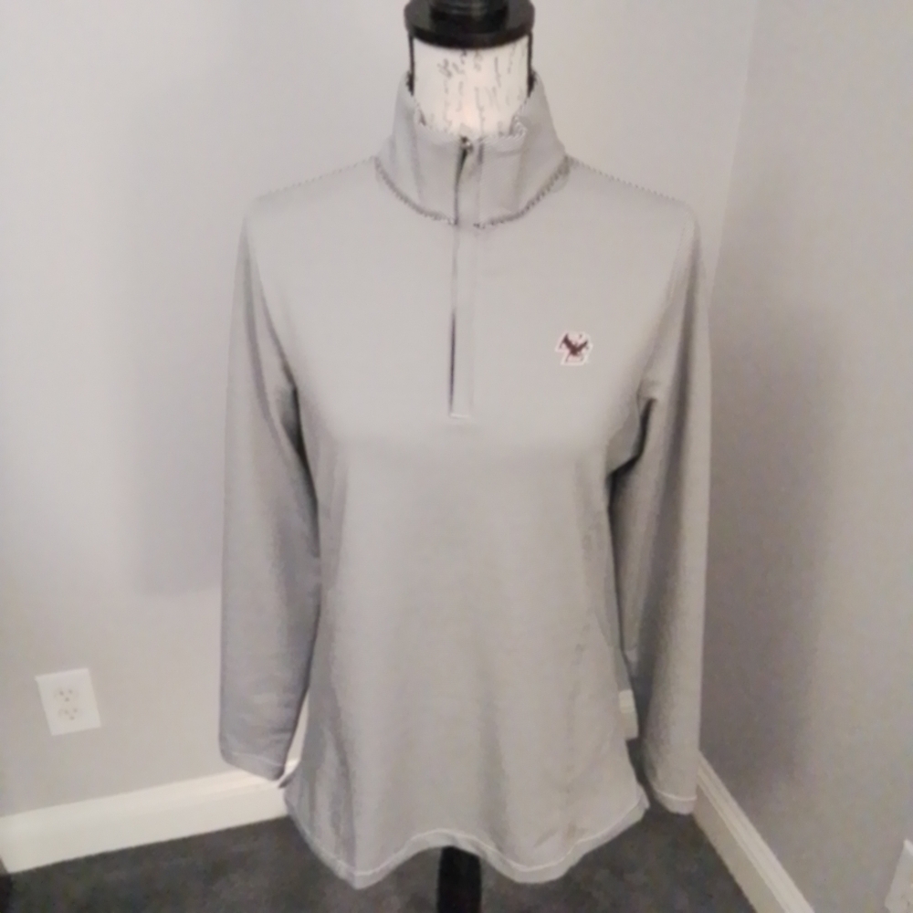 Peter Millar Boston College Black & White Striped Quarter Zip Jacket - M - Picture 3 of 10